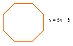 octagon s equals to 3x plus 5