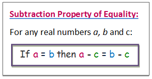 subtraction property of equality