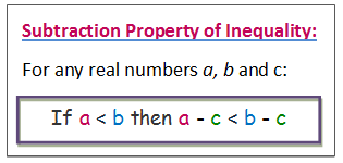 subtraction property of equality